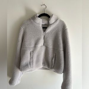 ALO Grey zip up Teddy jacket